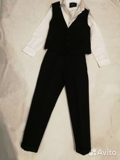 Костюм чёрный тройка Gulliver р.116
