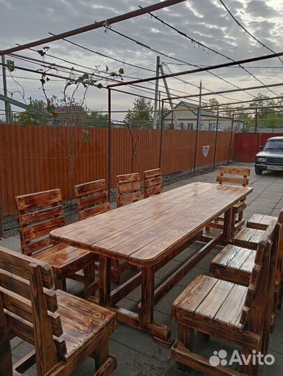 Стол и стулья из массива сосны