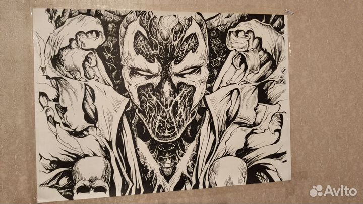 Spawn рисунок/ картина/ маркером, А0