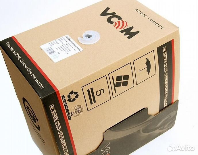 Кабель сетевой 4-парный UTP cat.5e неэкран vcom