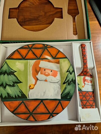 Тарелка для торта и пирога.Новогодняя