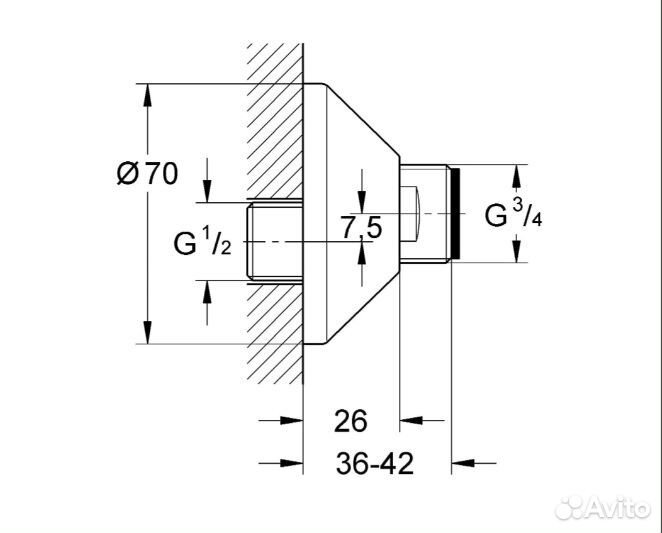 S-образные эксцентрики Grohe 12001 000 - 2 штуки