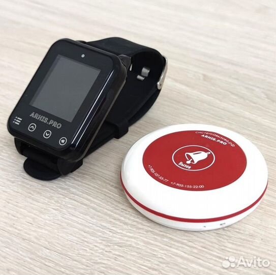 Кнопка вызова официанта и часы пейджер официанта