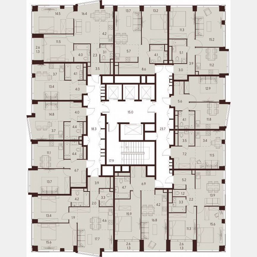 2-к. квартира, 49,7 м², 12/23 эт.