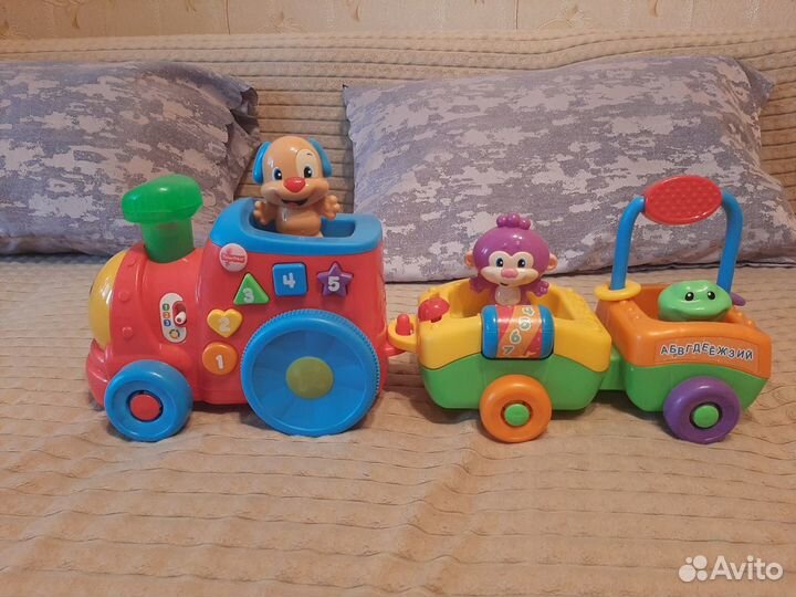 Паровозик умного щенка фишер прайс