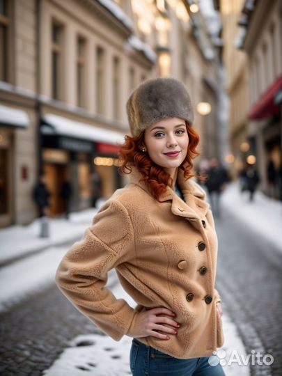 Шапка женская меховая на осень, зиму и весну