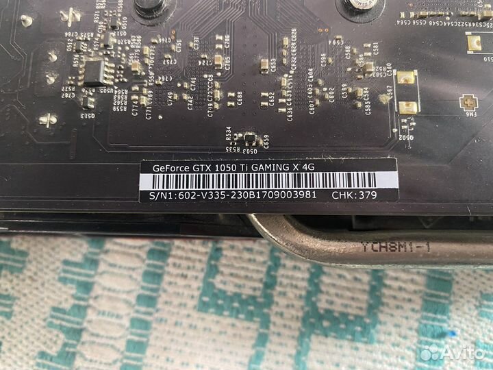 Gtx 1050Ti 4gb msi gaming X на пломбе