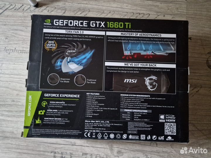 Видеокарта gtx 1660 ti