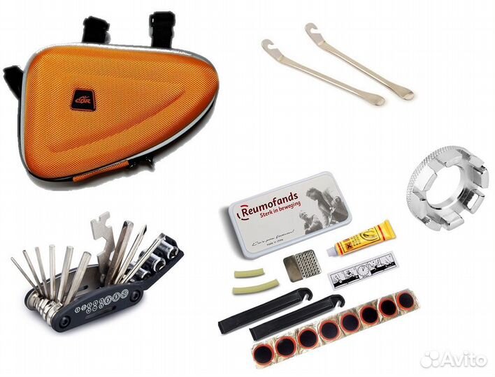 Набор велоинструментов в сумке kenli KL-1215 оранж