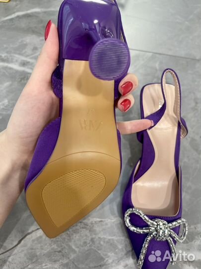 Фиолетовые туфли слингбэки Zara 37 в наличии