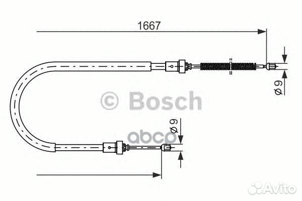 Трос стояночного тормоза лев 1987477956 Bosch