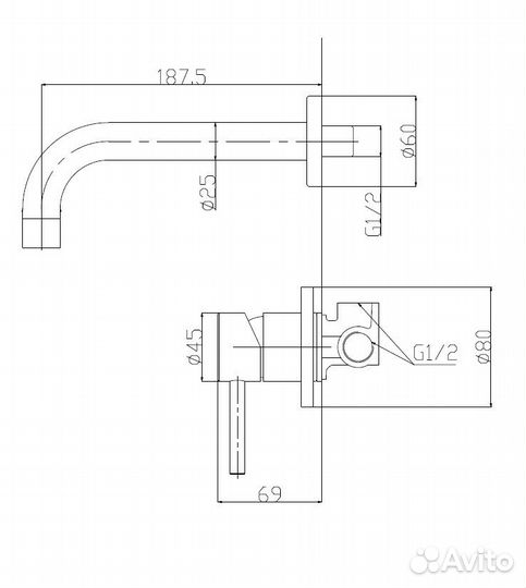 Смеситель для раковины BelBagno etna ETN-blvm-2-IN