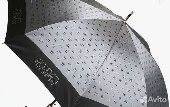 Зонт трость Три Слона 1888 (2888) серо-чёрный