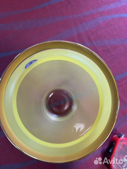 Ваза для цветов богемия цветное стекло СССР