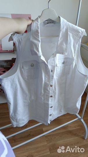 Джинсовая жилетка большой размер