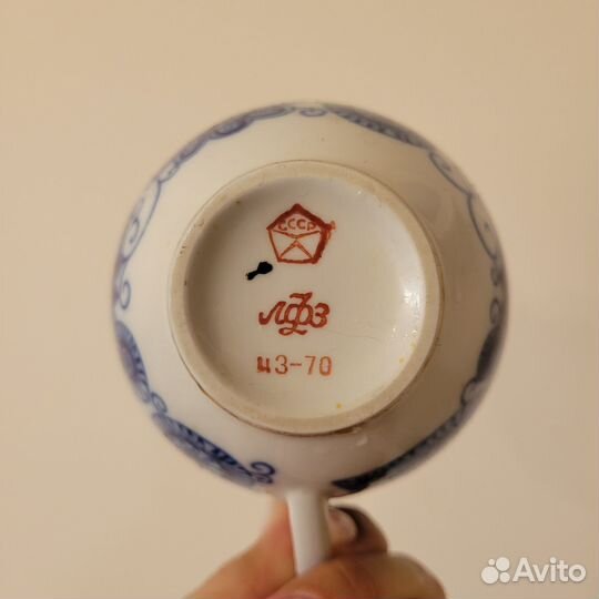 Чайная пара фарфор лфз Синяя птица