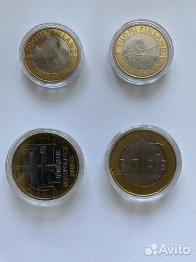 Монеты Словения, Финляндия, США