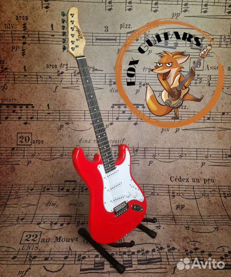 Электрогитара красная Стратокастер + чехол