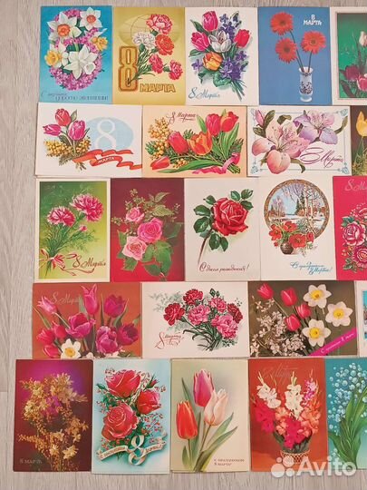 Открытки 8 марта чистые