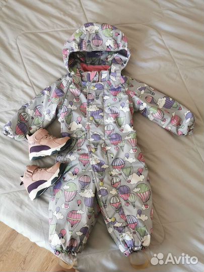 Комбинезон демисезонный 80+поддева+ботинки