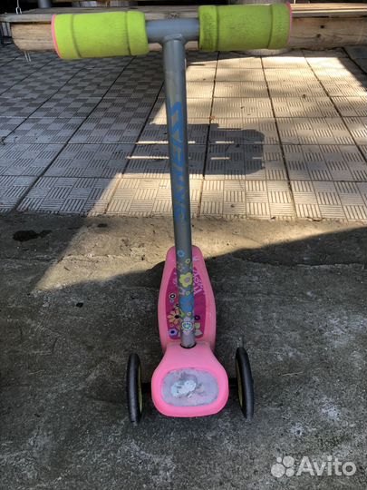 Детский самокат трехколесный для девочки