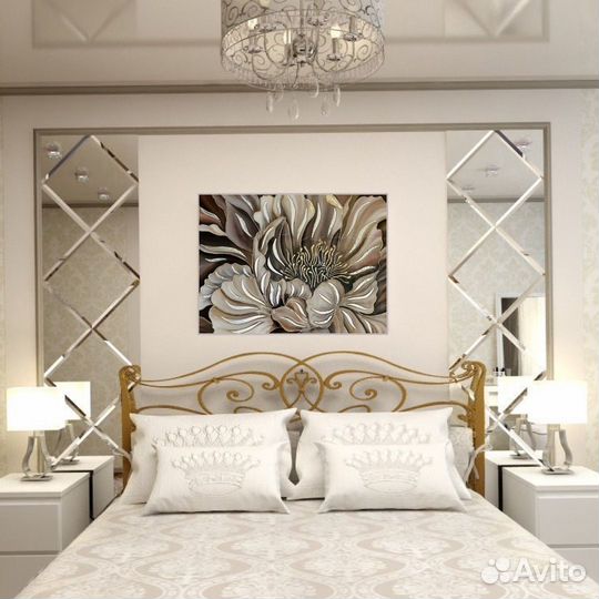 Картина под смолой «Шоколадный пион«