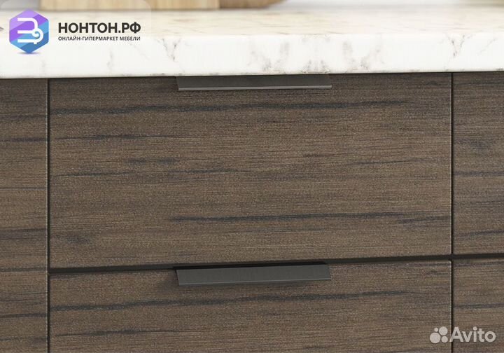 Кухня Стоун 2.2 м белый / грей софттач / палисандр