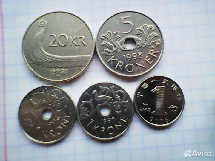 Набор монет Норвегии harald V 1994-1999г.г