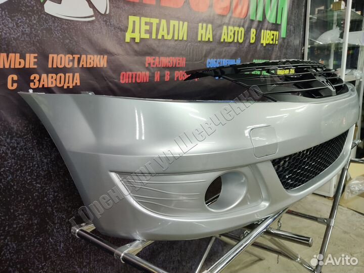 Бампер передний Renault Logan (08-14) цвет серебро