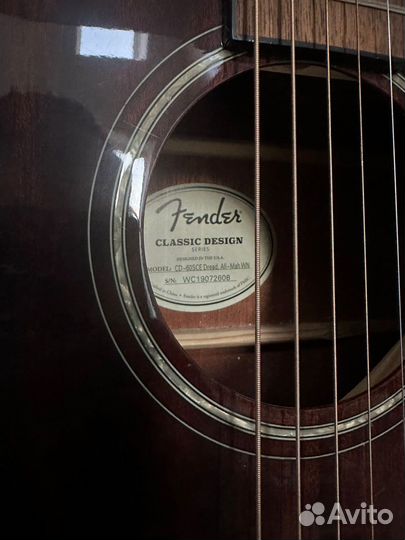 Гитара Электроакустика Fender CD-60SCE All Mah WN