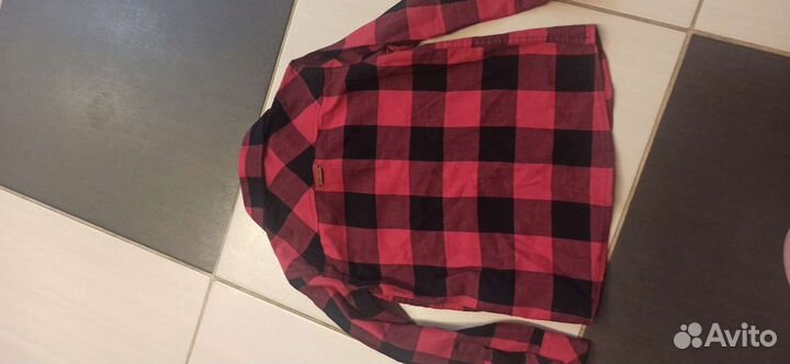 Фланелевая рубашка в клетку р 104
