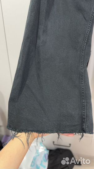 Джинсы zara клеш черные 44