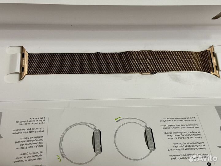 Ремешок apple watch миланская петля 44 золото