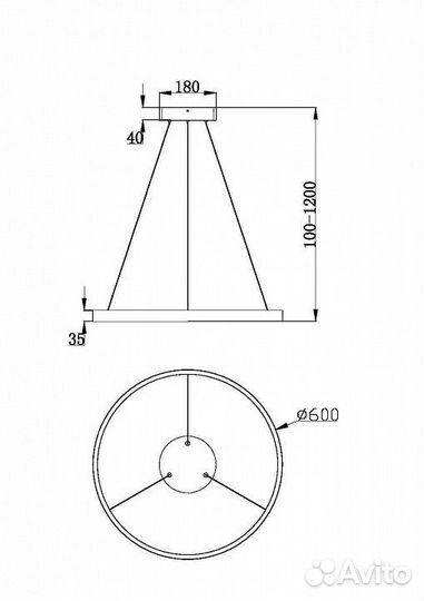 Подвесной светильник Maytoni Rim MOD058PL-L32BK