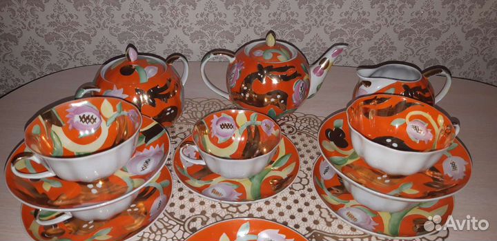 Чайный сервиз СССР Золотой олень. Дулево