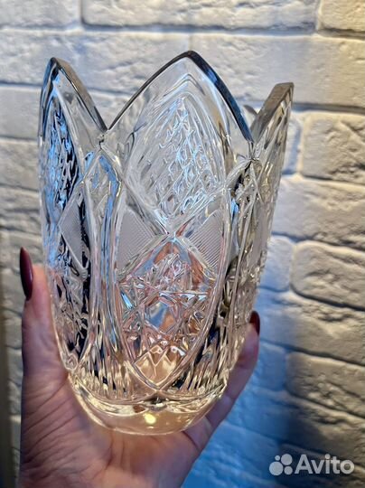 Хрустальная ваза винтаж