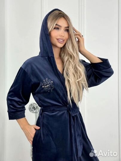 Халат женский велюр разные расцветки