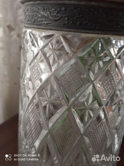 Ваза хрустальная ссср, с серебром