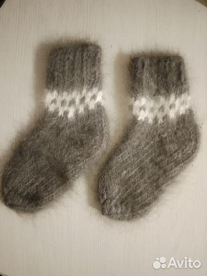 Носки ручной вязки шерстяные детские