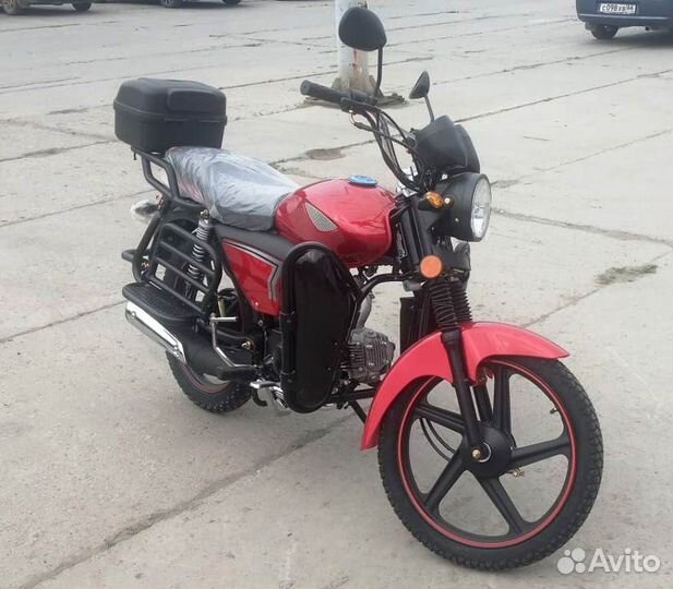 Мопед Raid красный (кофр, дуги с карманами)