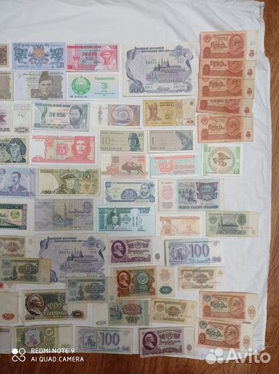 Коллекция банкнот иностранные, СССР, Россия. 64 шт