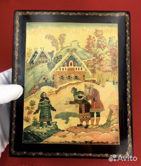 Шкатулка лаковая Мстера «Снегурочка»