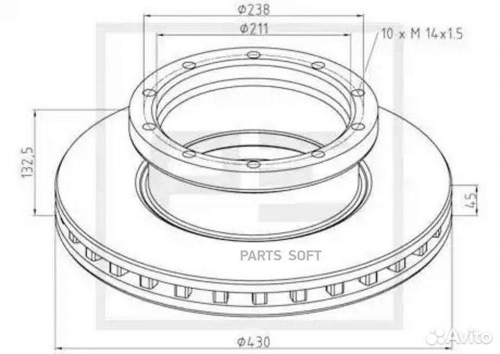 PE automotive 01629500A 016.295-00A диск торм 430