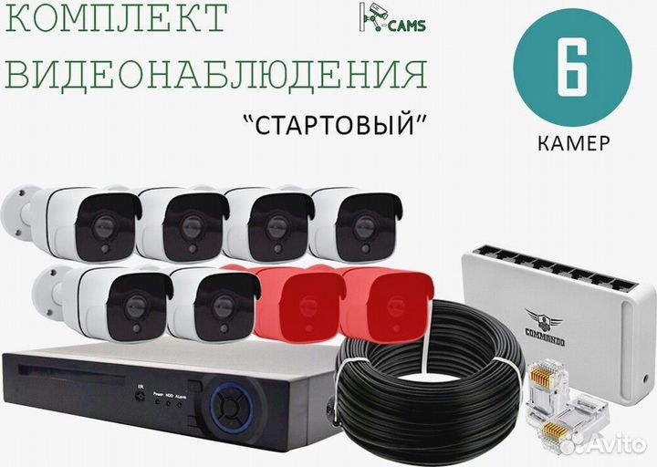NEW Комплект видеонаблюдения Стартовый 6 камер