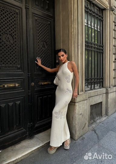 Летнее платье вязанное