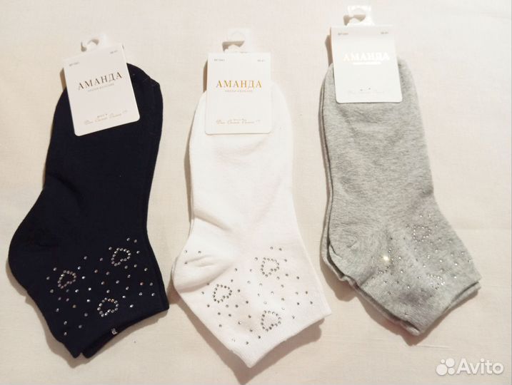 Носки женские со стразами в ассортименте