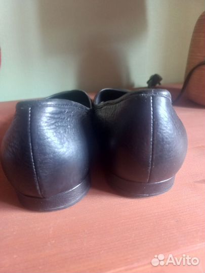 Балетки черные кожа 38