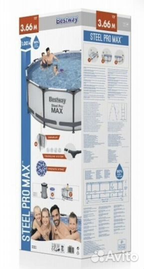 Каркасный бассейн 366 на 100