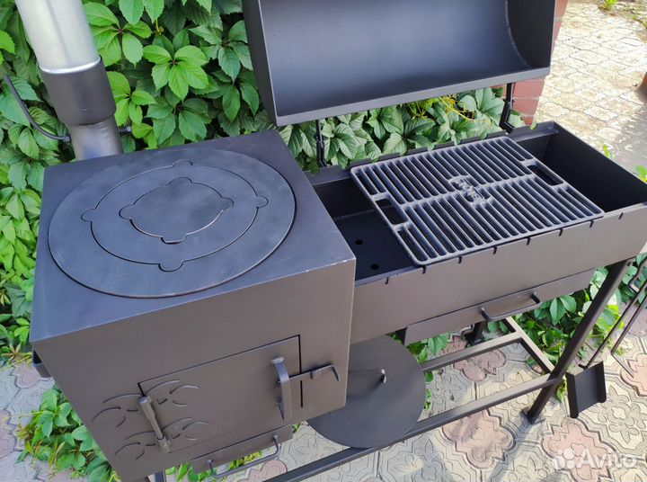 Мангал - казан 4 мм с крышкой барбекю