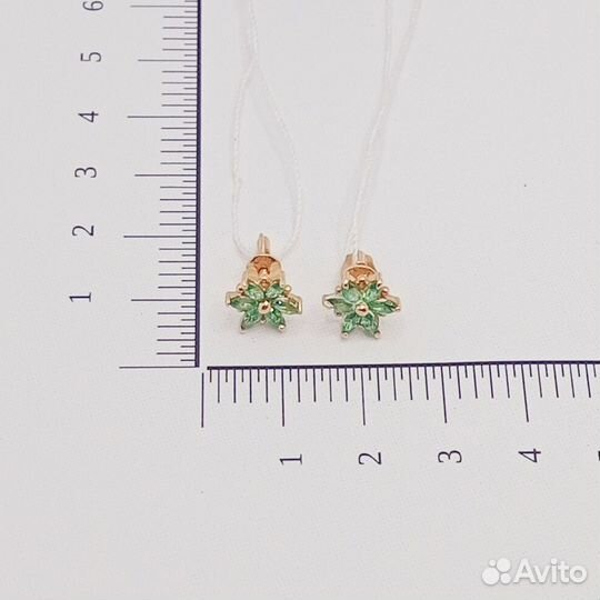 Золотые серьги с камнем